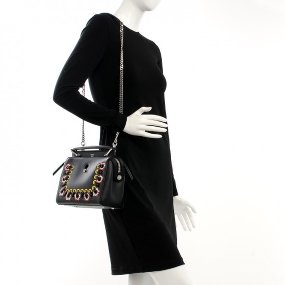 PRICE⬇️NWT Fendi “Dot Com” Floral Grommet Satchel - Picture 16 of 16